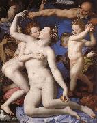 BRONZINO, Agnolo Allegories over Karleken and Time oil